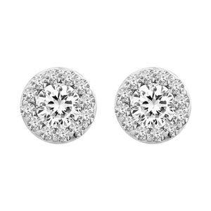 Thumbnail: 14K White 2 3/8 CTW Diamond Fantasy&trade; Cluster Earrings