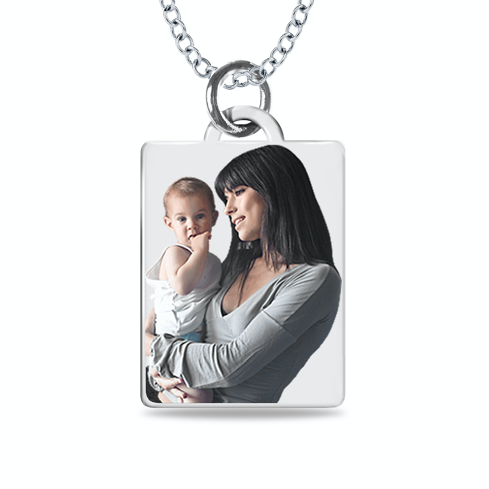 Thumbnail: SMALL SQUARE LASER ENAMELED PENDANT