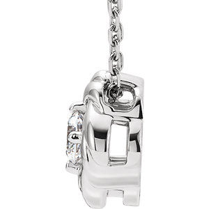 Thumbnail: 14K White 1/6 CTW Diamond Knot 16-18" Necklace