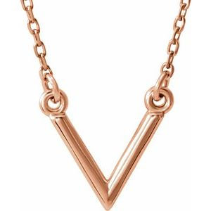 Thumbnail: 14K White "V" 16.5" Necklace