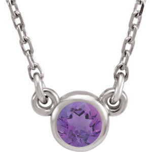 Sterling Silver Imitation Amethyst 16" Necklace