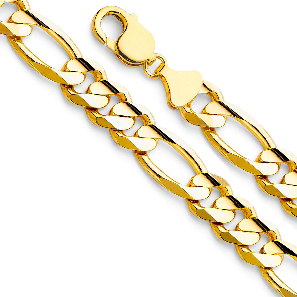 Thumbnail: 14K Gold Figaro 3+1 Concave Regular Chain