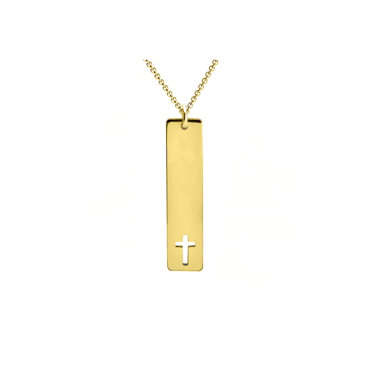 BAR PENDANT WITH CROSS CUTOUT