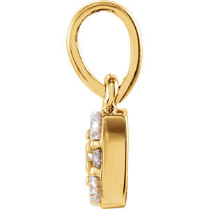 Thumbnail: 14K White 1/4 CTW Diamond Cluster Pendant