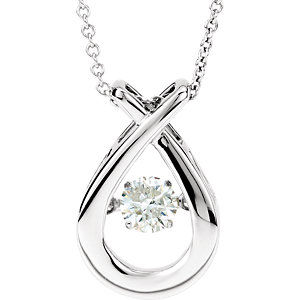 14K White 3/8 CT Diamond Mystara® 18" Necklace