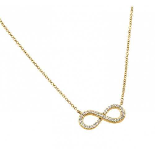 Clear CZ Infinity Pendant Necklace