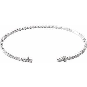 Thumbnail: 14K White 2 CTW Diamond Line 7" Bracelet
