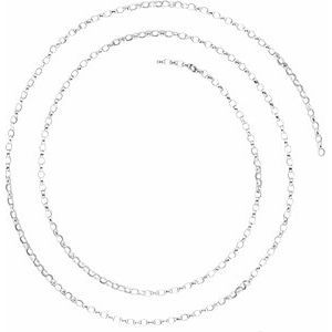 14K White 1.5 mm Belcher Rolo Chain by the Inch
