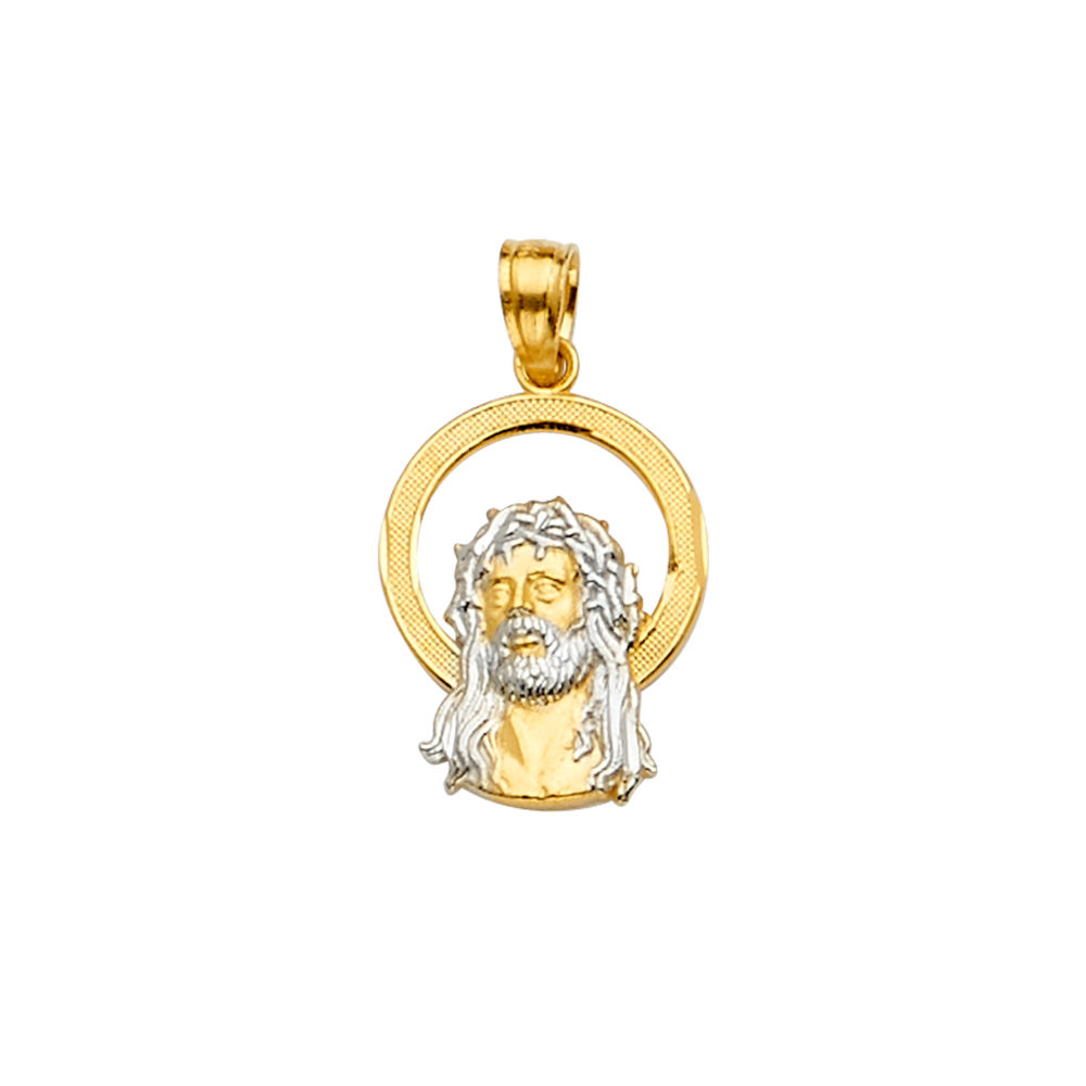 14K 2Tone Jesus Pendant