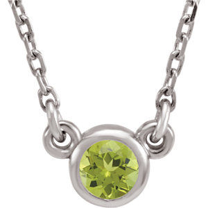 14K White Peridot 16" Necklace