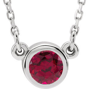 14K White Ruby 16" Necklace