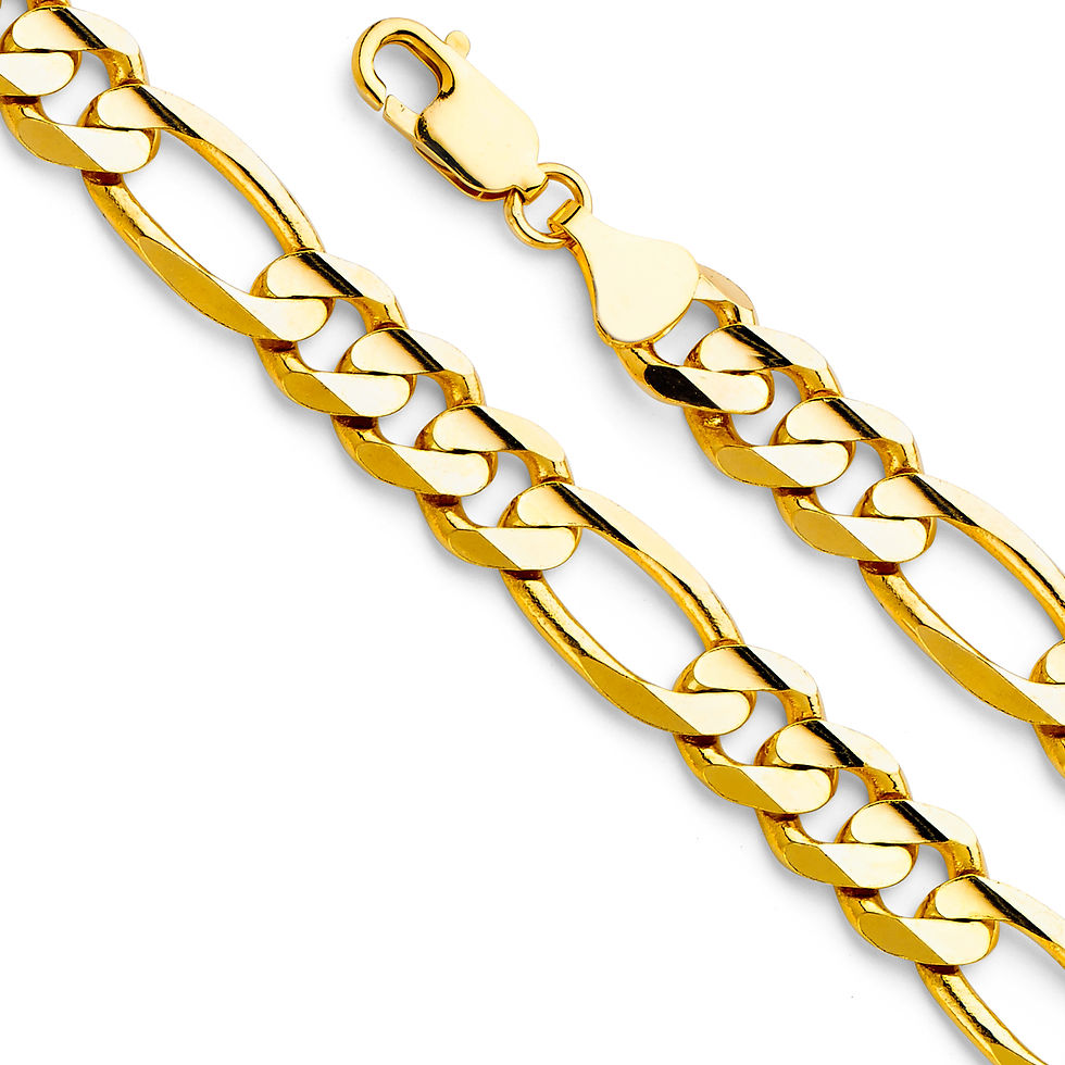 Thumbnail: 14K Gold Figaro 3+1 Concave Regular Chain