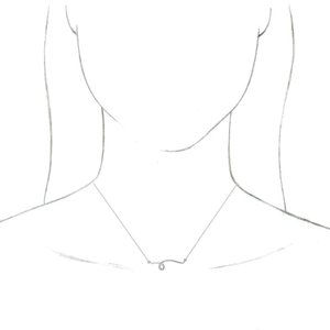Thumbnail: 14K White 28.6x8 mm Freeform Bar 16" Neckalce