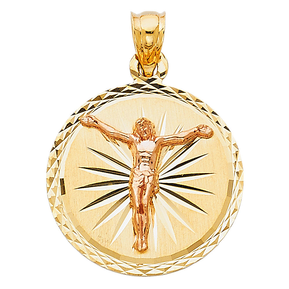 14K 2T CRUCIFIX STAMP PENDANT