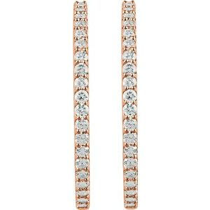 Thumbnail: 14K Rose 5 CTW Diamond Inside-Outside 41.5 mm Hoop Earrings