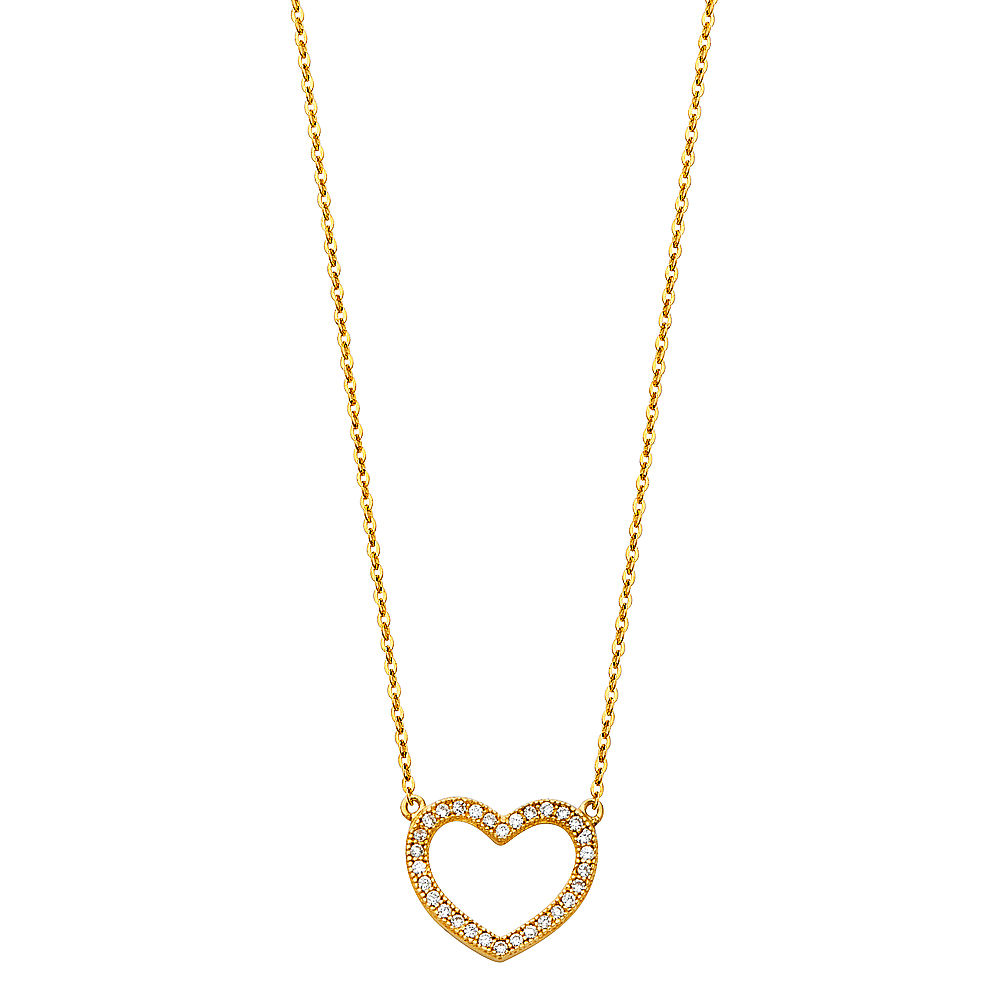14K Gold Fancy Heart Necklace