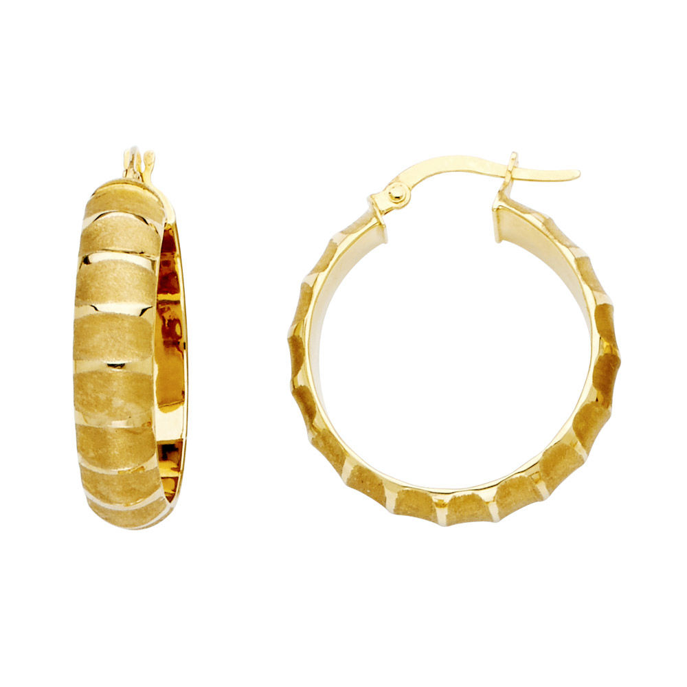 14K Yellow 6mm Hoop Earrings