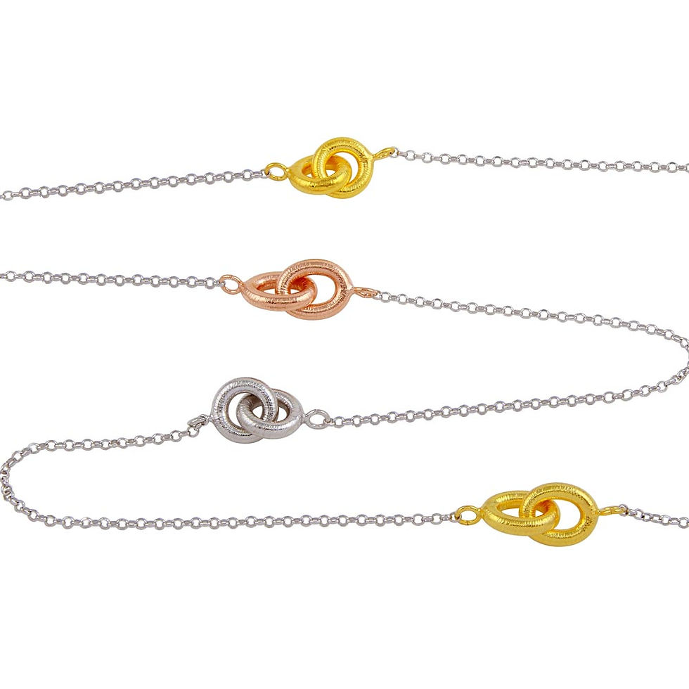 Thumbnail: 925 Tri-Colored Link Chain Necklace