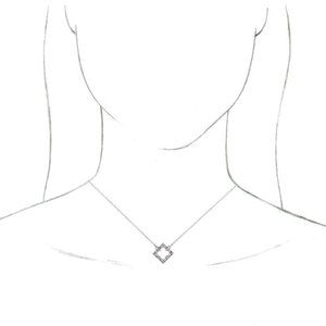 Thumbnail: 14K White Vintage-Inspired Geometric 16" Necklace