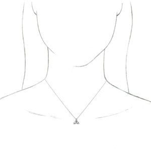 Thumbnail: 14K White Celtic-Inspired Trinity 16-18" Necklace