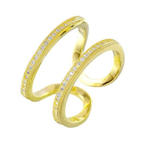 Cubic Zirconia Sterling Silver Entangling Ring