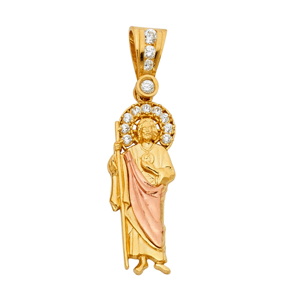 14K 2T CZ ST.JUDE THADDEUS PENDANT