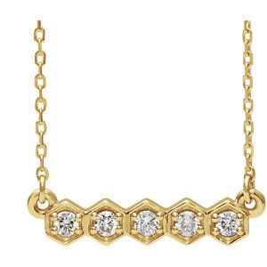 Thumbnail: 14K White 1/5 CTW Diamond Bar 16-18" Necklace