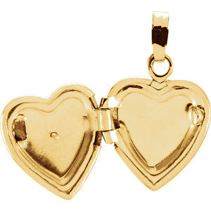 Thumbnail: 14K Yellow .005 CT Diamond Heart Shaped Locket