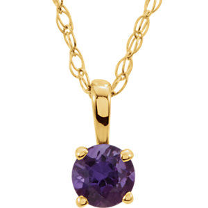 14K Yellow Amethyst 14" Necklace