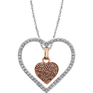 14K White 1/3 CTW Diamond Heart 18" Necklace