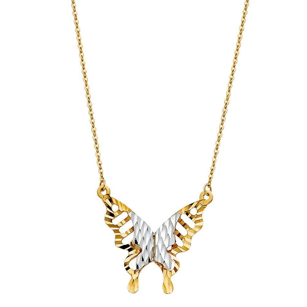 14K Gold Butterfly Light Necklace