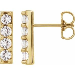 14K Yellow 1/2 CTW Lab-Grown Diamond Bar Earrings