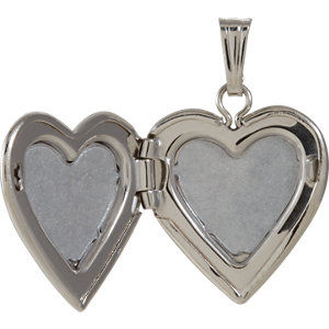 Thumbnail: 14K White 13.5x12.75 mm .010 CTW Diamond Heart Locket