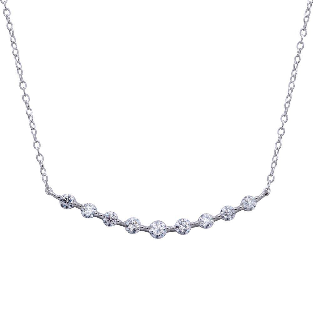 Curved Bar Sterling Silver Necklace