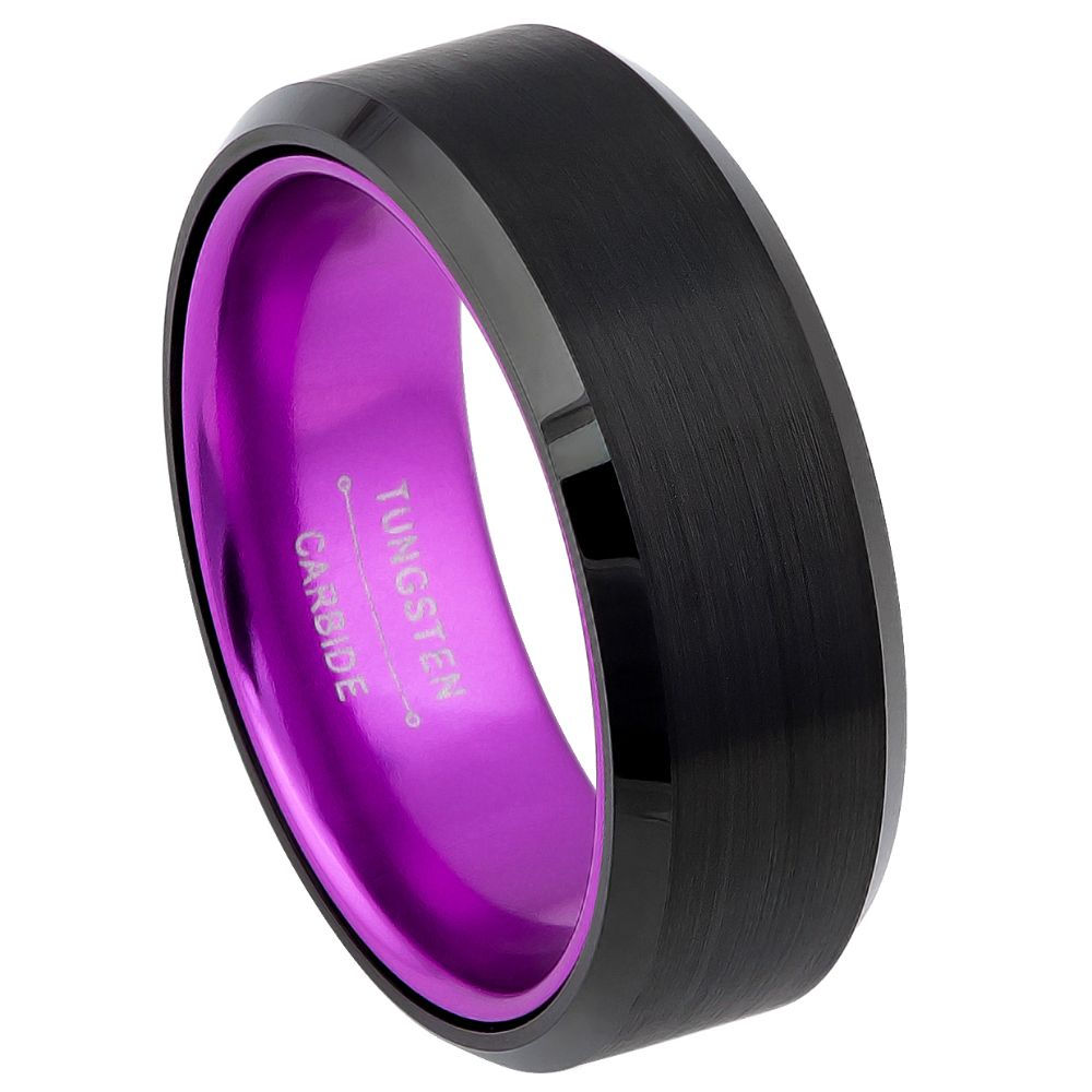 Black Plated Beveled Edge with PURPLE Anodized Aluminum Sleeve - 8mm