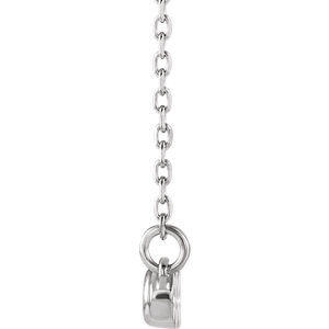 Thumbnail: 14K White 1/5 CTW Diamond Bezel-Set Bar 16-18" Necklace