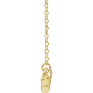 Thumbnail: 14K Yellow Aquamarine Bezel-Set Bar 16-18" Necklace