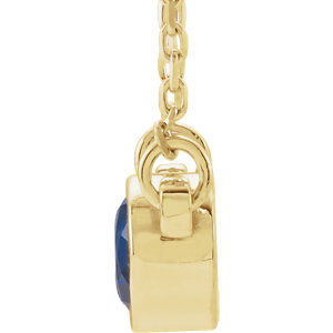 Thumbnail: 14K White Chatham® Created Blue Sapphire 16" Necklace