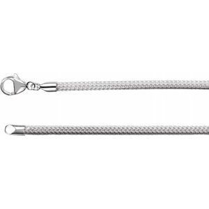 Sterling Silver 3.25 mm Hollow Mesh 16" Chain