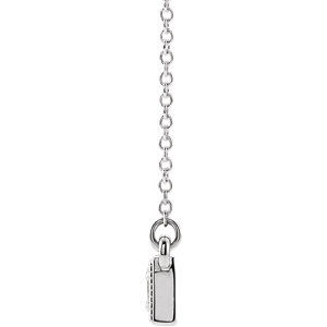 Thumbnail: Sterling Silver Aquamarine Three-Stone Granulated Bar 16-18" Necklace