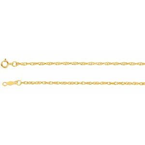 14K Yellow 1.5 mm Rope 7" Bracelet