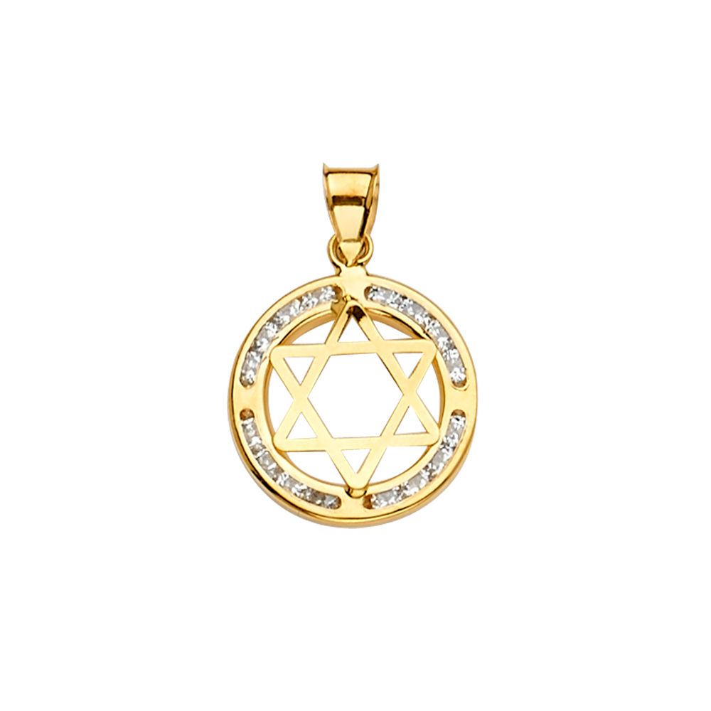 14K Star of David CZ Pendant