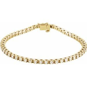 14K White 2 1/8 CTW Diamond Line 7" Bracelet