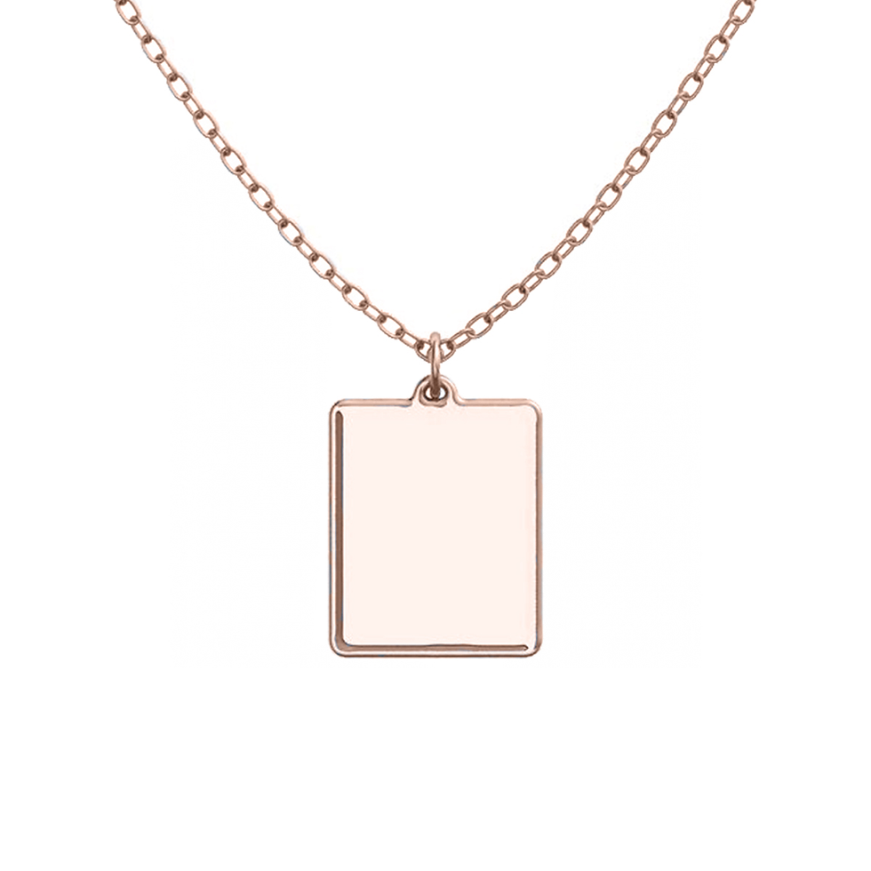Thumbnail: LARGE RECTANGULAR LASER ENAMELED PENDANT