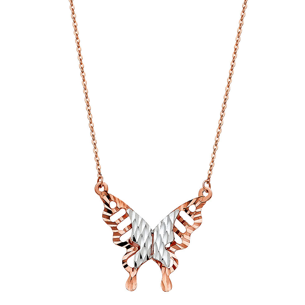 Thumbnail: 14K Gold Butterfly Light Necklace