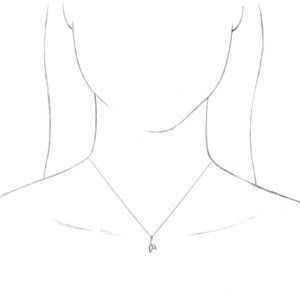 Thumbnail: 14K White Freeform 16-18" Leaf Necklace