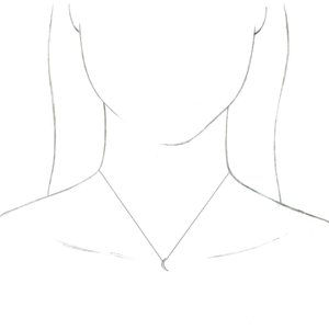 Thumbnail: 14K White Crescent 16-18" Necklace