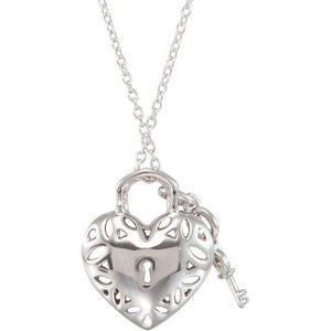 Thumbnail: Sterling Silver 1/6 CTW Diamond Heart 18" Necklace