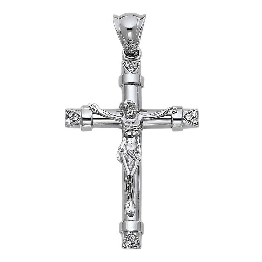 14KW CZ FANCY CRUCIFIX PENDANT