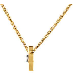 Thumbnail: 14K Yellow .01 CTW Diamond Cross 18" Necklace